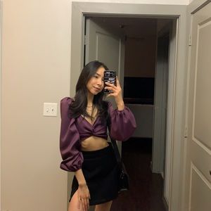 Princess Polly Cropped Purple Top